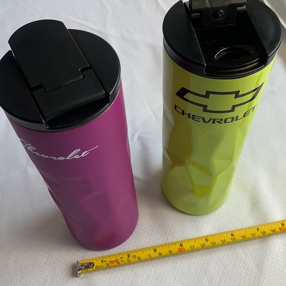 Lot of 2 Chevrolet Travel Mugs His & Hers Chevy Trucks Cars Cups Stainless GM - Picture 7 of 7